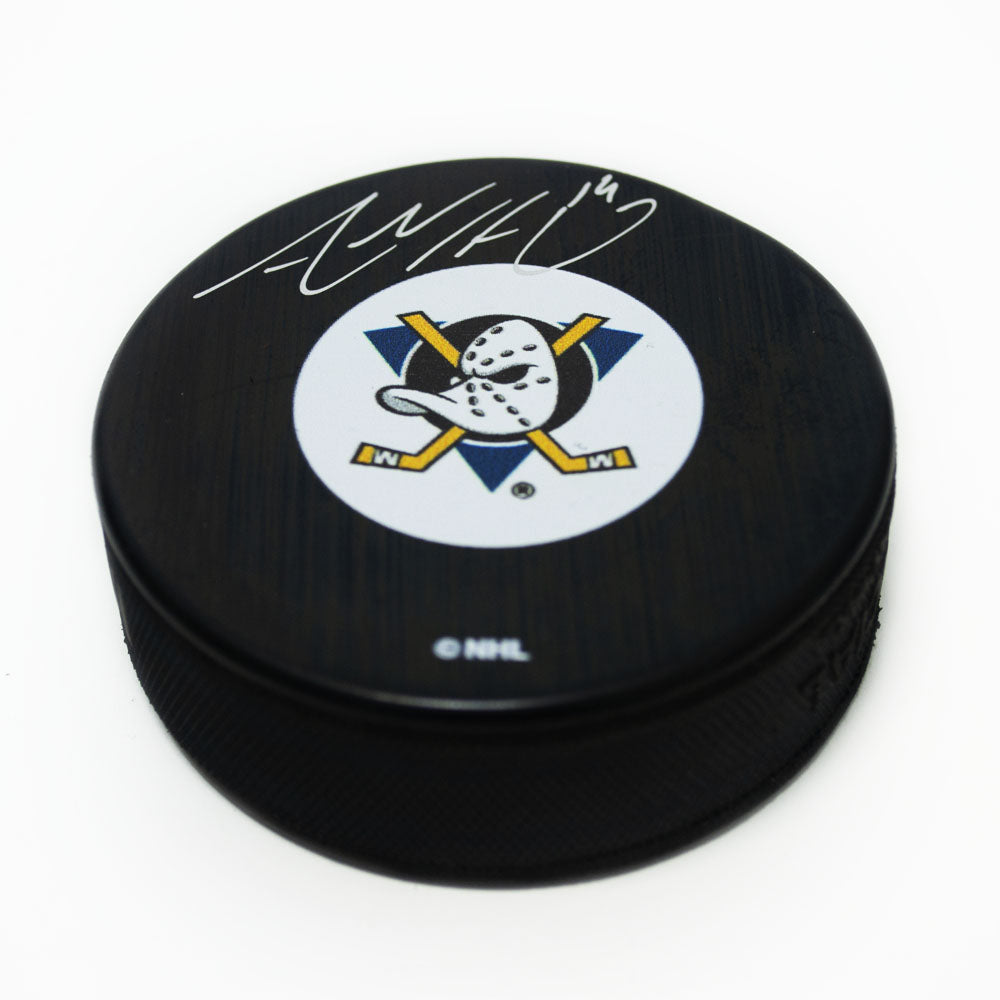 Adam Henrique Anaheim Mighty Ducks Autographed Retro Logo Hockey Puck