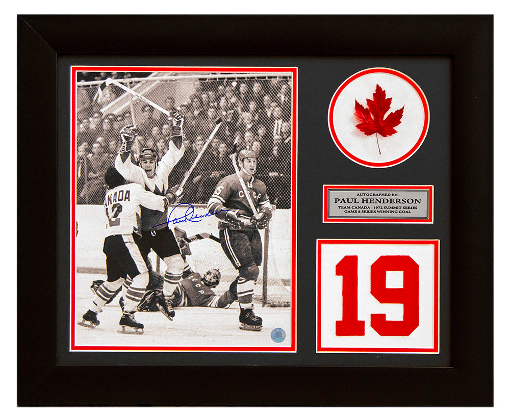 Paul Henderson Team Canada Autographed Summit Series 20x24 Number Frame