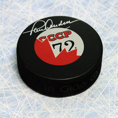 Paul Henderson Team Canada Autographed 1972 Canada/CCCP Split Puck