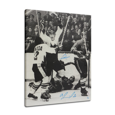 Paul Henderson & Vladislav Tretiak Dual Signed 1972 Goal 20x24 Art Canvas #/72