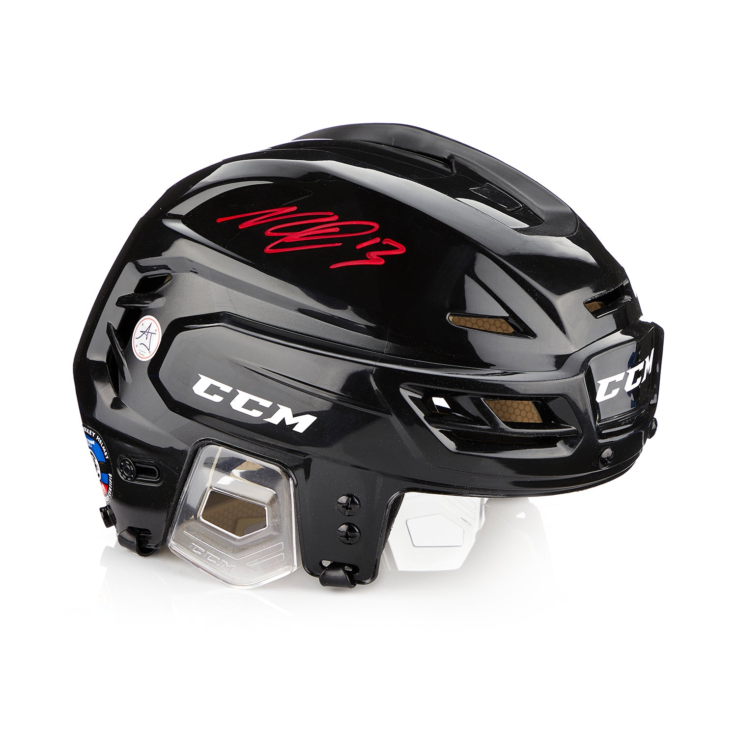 Nico Hischier Autographed New Jersey Devils Black CCM Helmet
