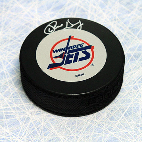 Phil Housley Winnipeg Jets Autographed Vintage Logo Hockey Puck