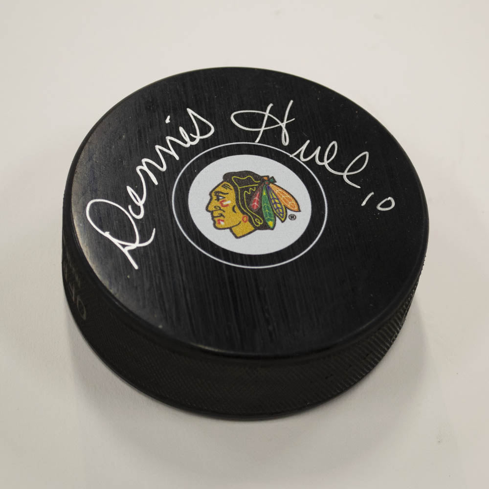 Dennis Hull Chicago Blackhawks Autographed Hockey Puck