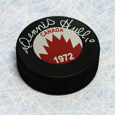 Dennis Hull Team Canada Autographed 1972 Summit Series Hockey Puck