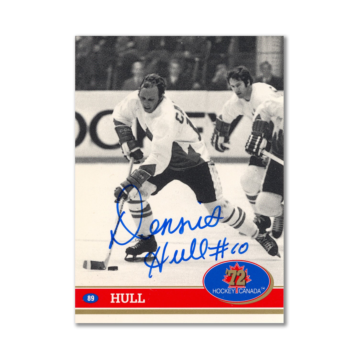 Autographed 1991 Future Trends #89 Dennis Hull Hockey Card