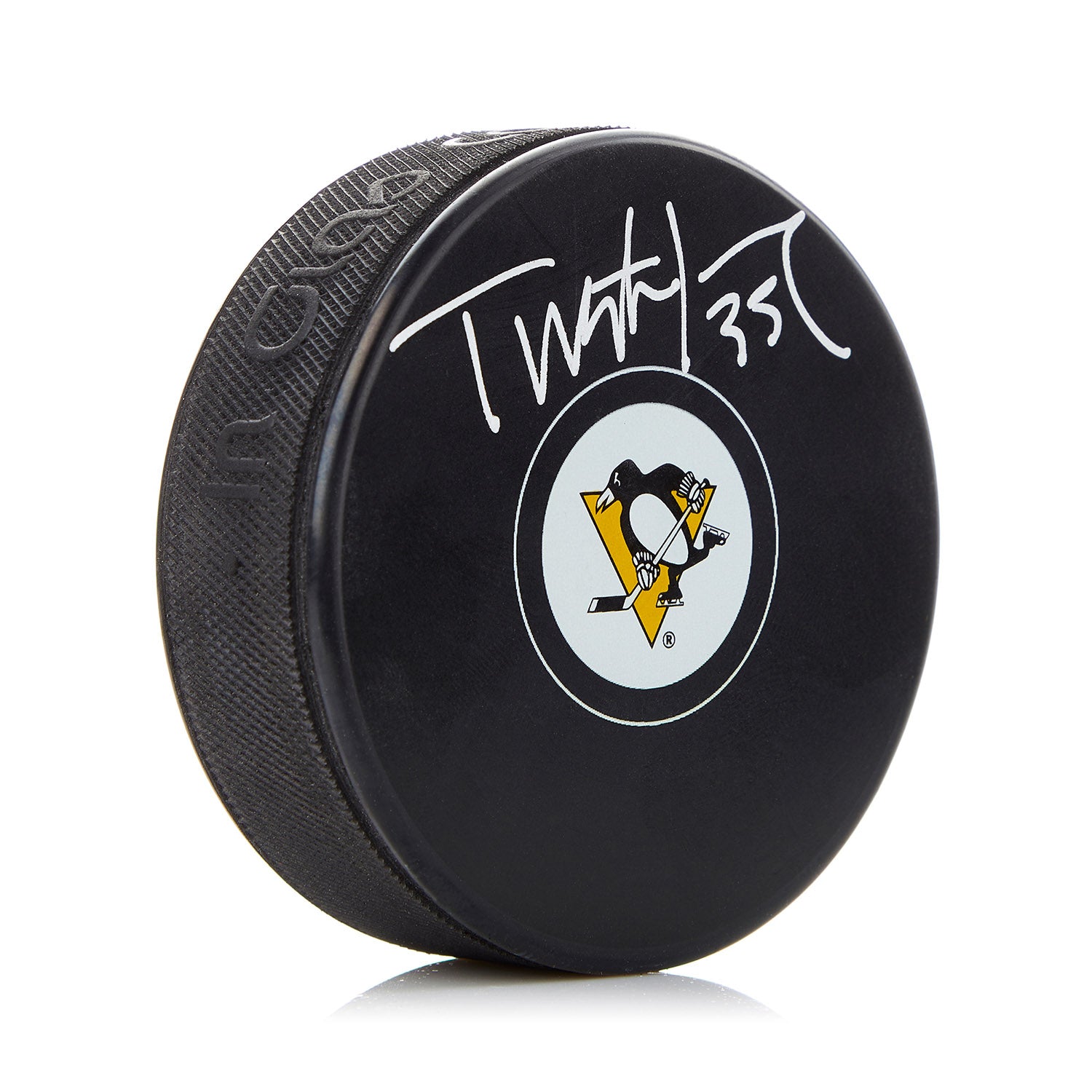 Tristan Jarry Pittsburgh Penguins Autographed Hockey Puck