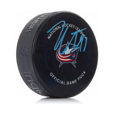 Kent Johnson Signed Columbus Blue Jackets Game Model Puck