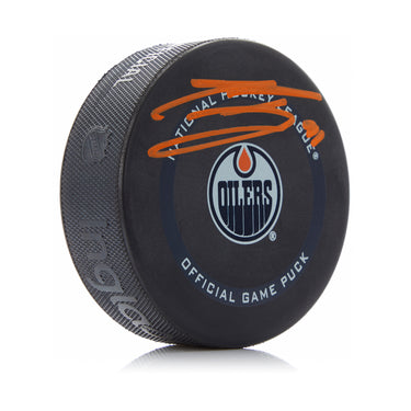 Evander Kane Signed Edmonton Oilers Game Model Puck