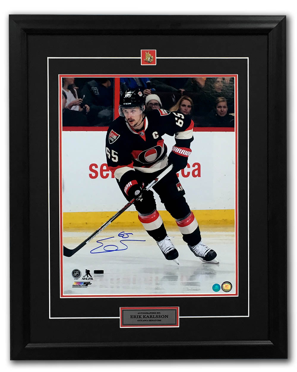 Erik Karlsson Ottawa Senators Autographed Retro Jersey Game 26x32 Frame