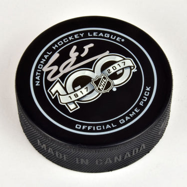 Erik Karlsson Signed NHL Centennial Season Game Puck