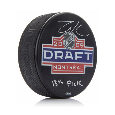 Zack Kassian Signed 2009 NHL Draft Puck with 13th Pick Note