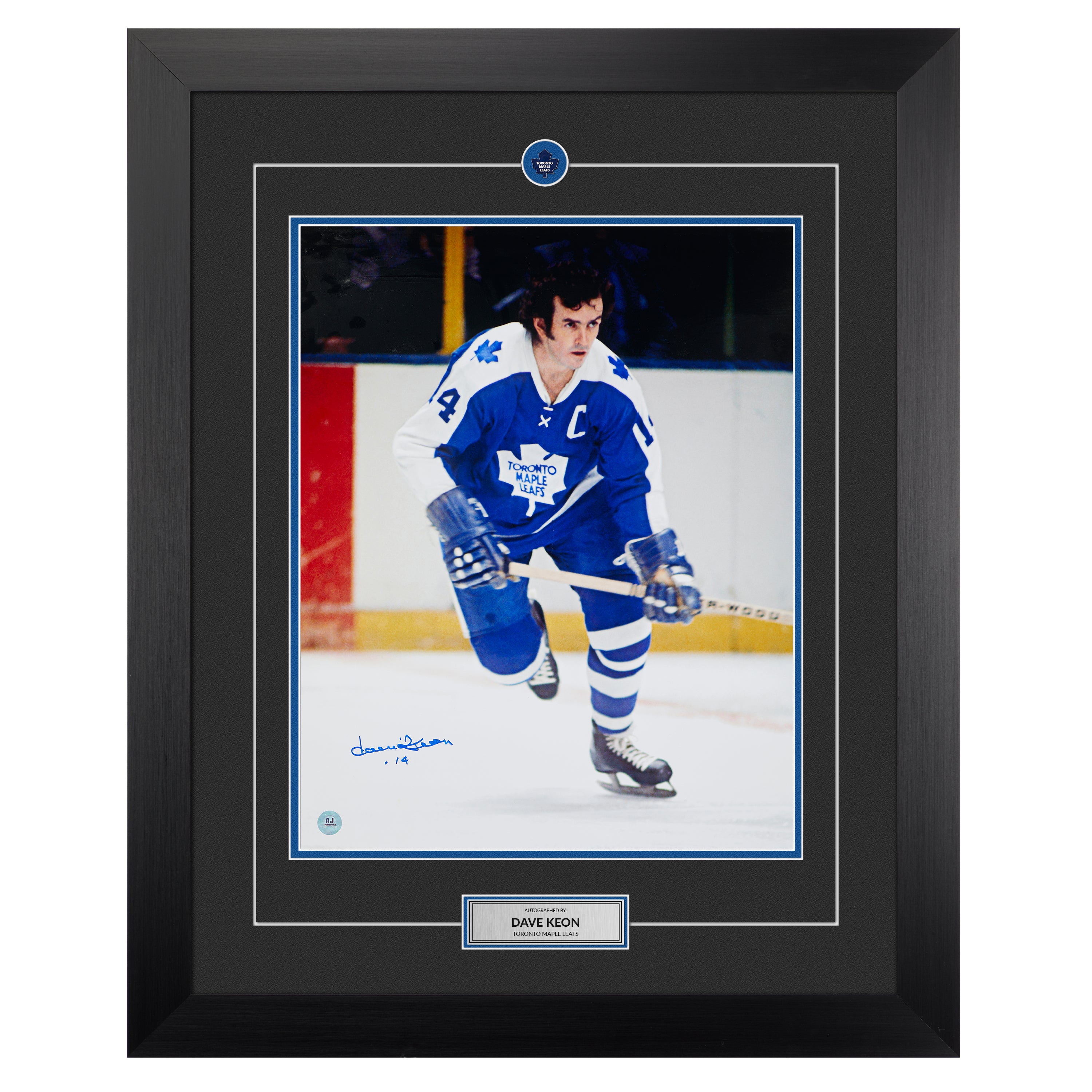 Dave Keon Toronto Maple Leafs Autographed Hockey 26x32 Frame