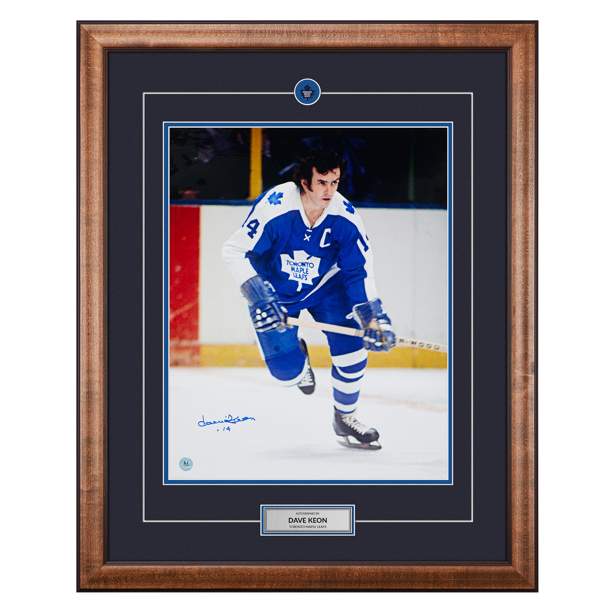 Dave Keon Toronto Maple Leafs Autographed Hockey 26x32 Frame