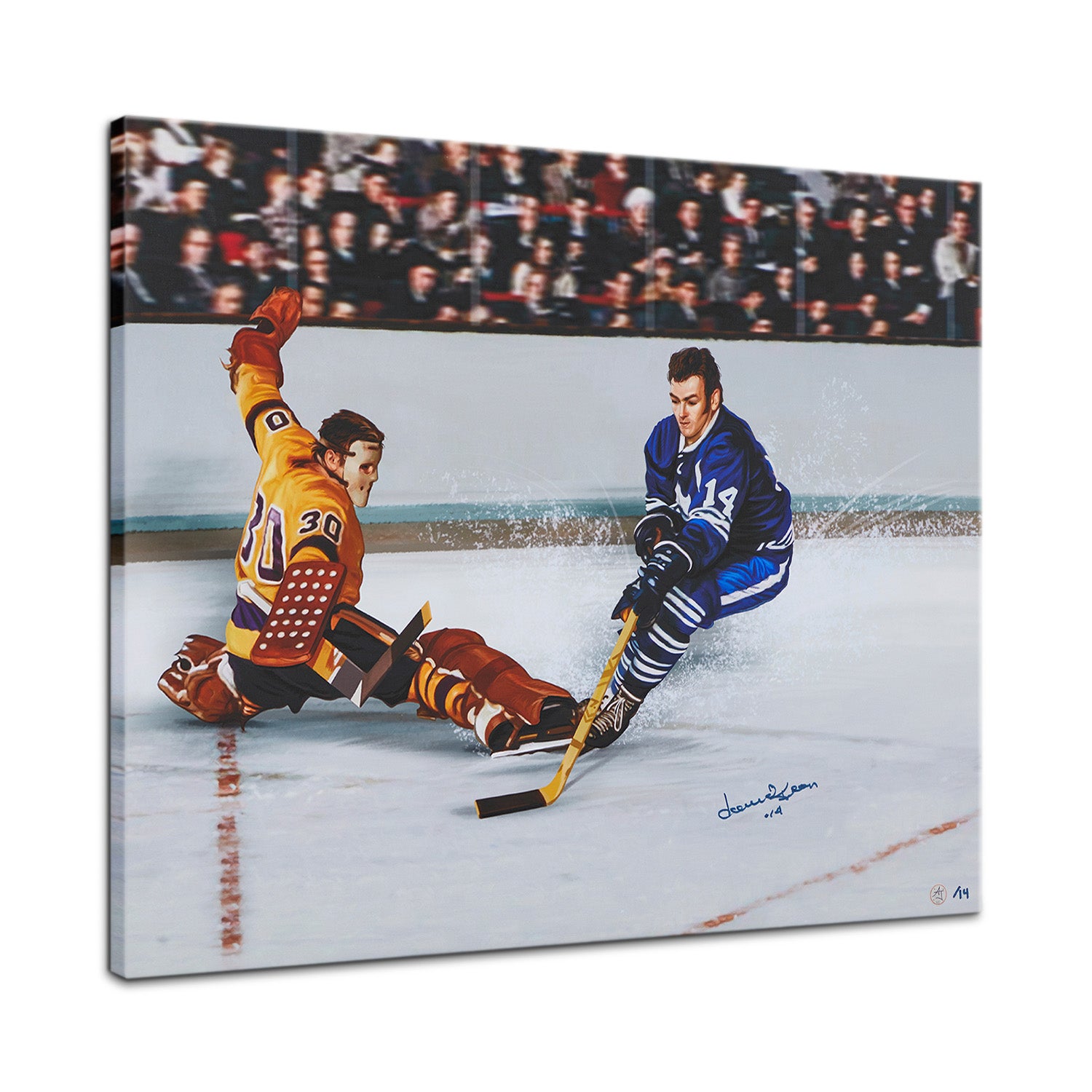 Dave Keon Signed Toronto Hockey Breakaway 26x32 Art Canvas #/14