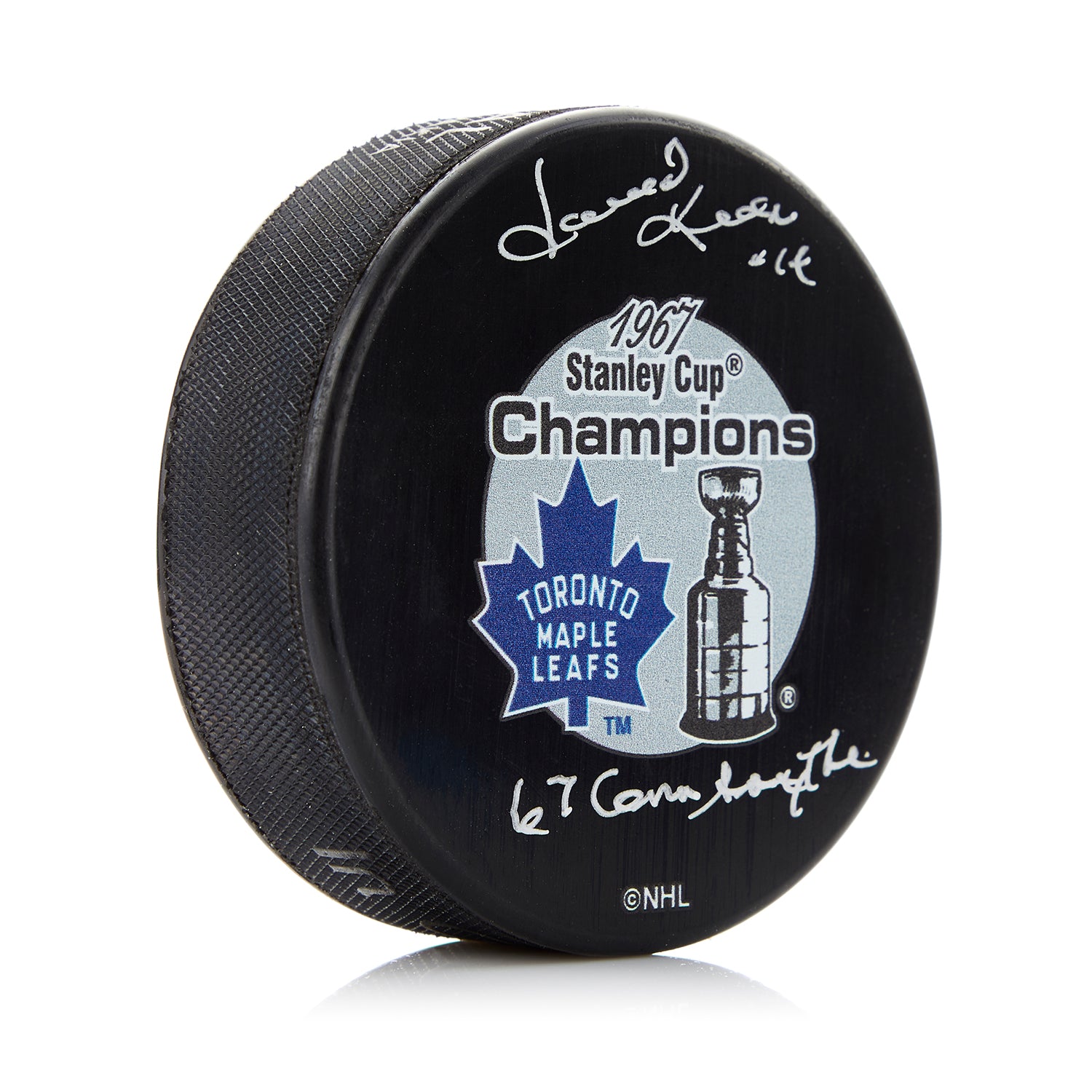 Dave Keon Signed Toronto Maple Leafs Puck with Conn Smythe Note