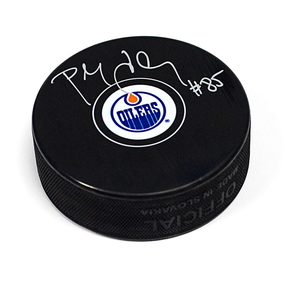 Petr Klima Edmonton Oilers Autographed Hockey Puck