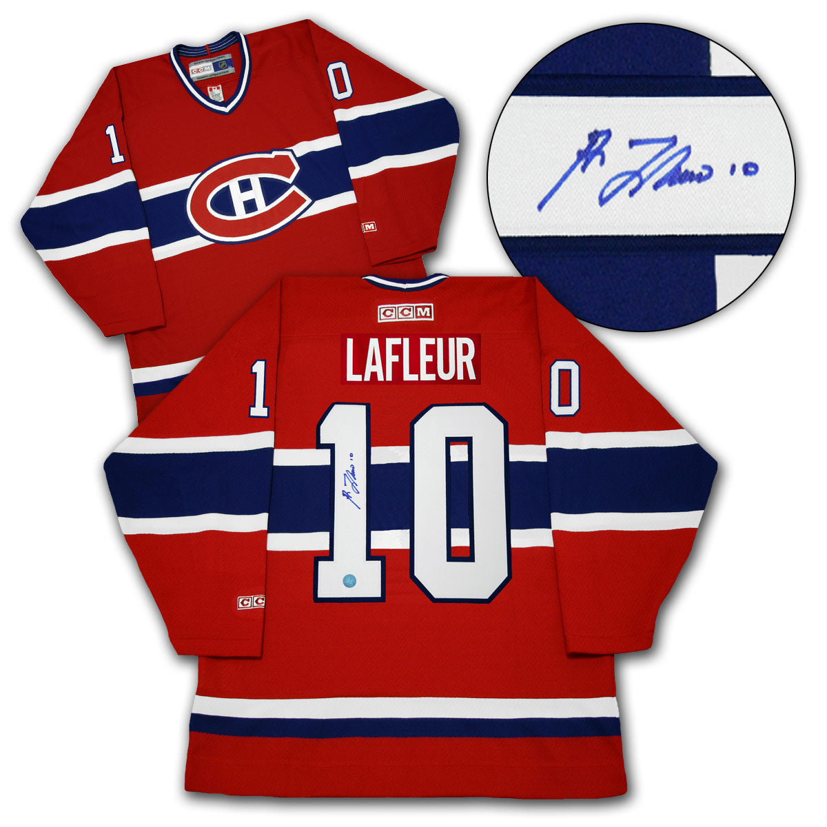 Guy LaFleur Montreal Canadiens Autographed Vintage CCM Jersey