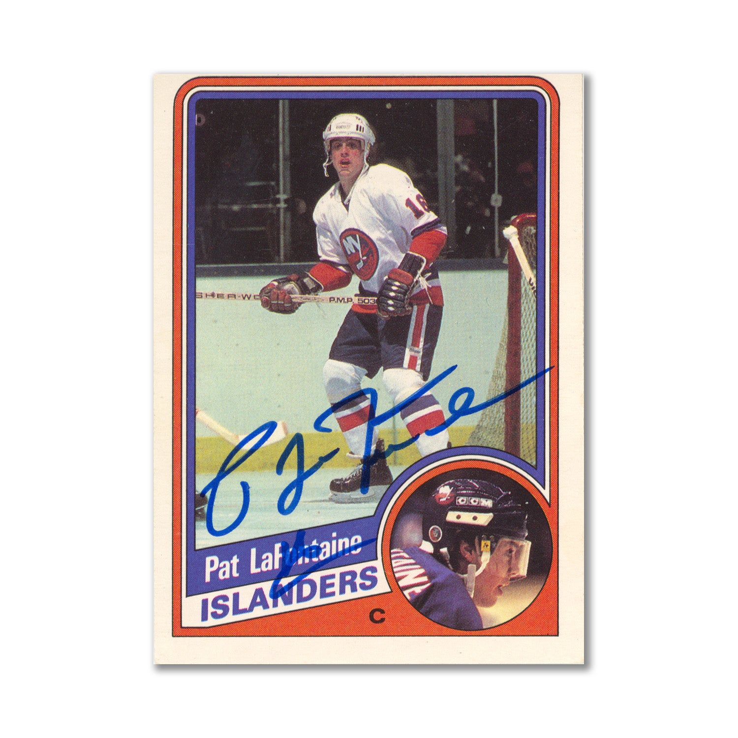 Autographed 1984-85 O-Pee-Chee #129 Pat LaFontaine Rookie Card
