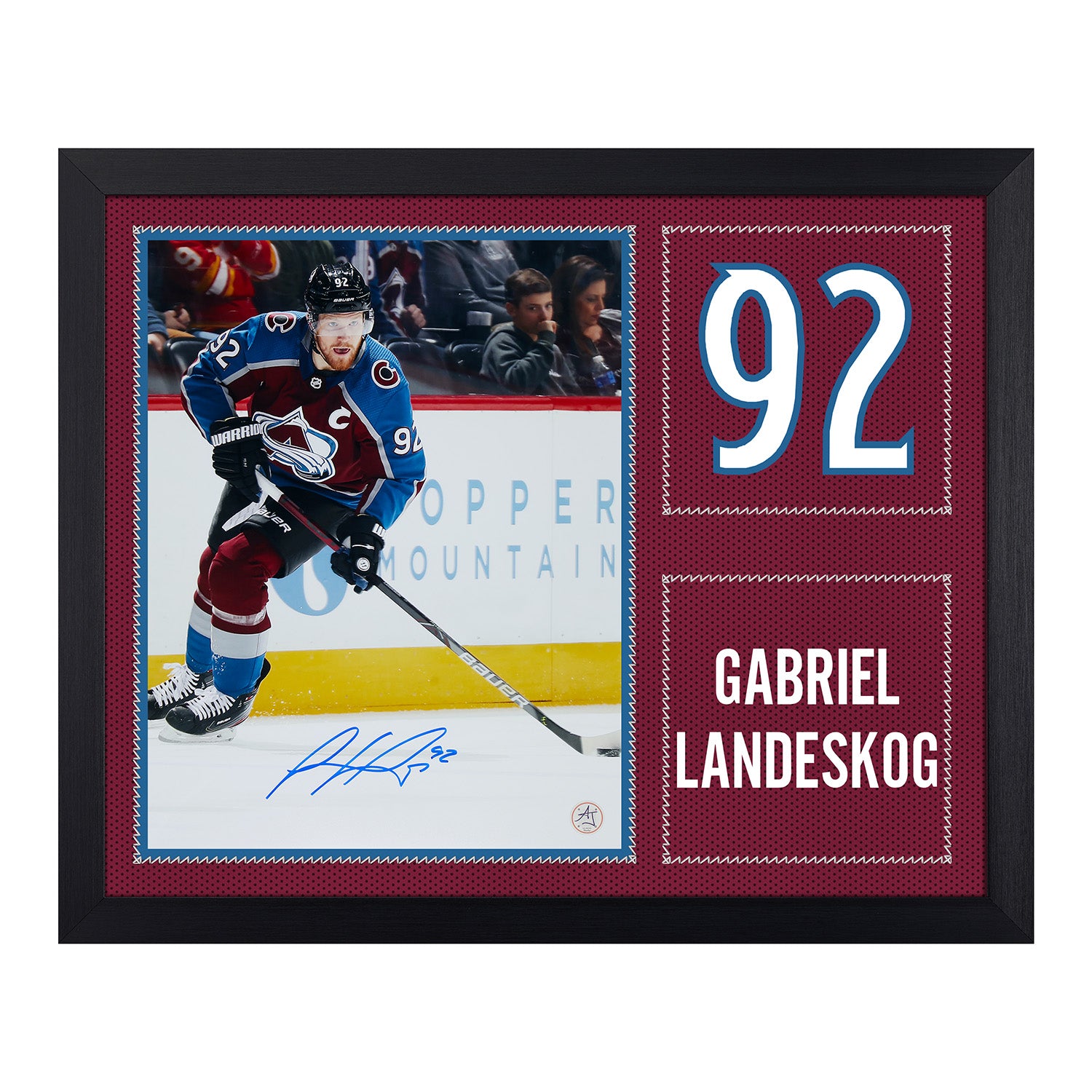 Gabriel Landeskog Signed Colorado Avalanche Uniform Graphic 19x23 Frame