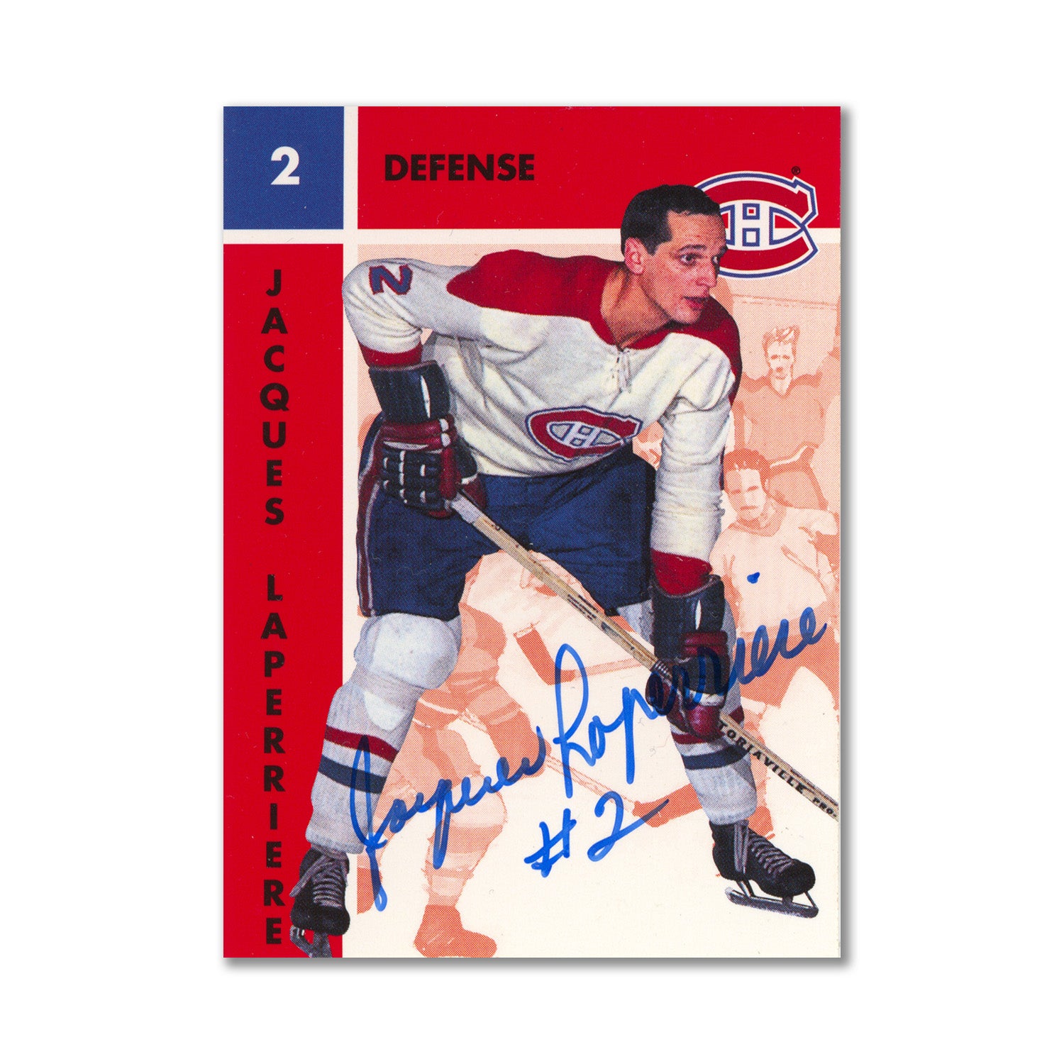 Autographed 1995 Parkhurst Missing Link #65 Jacques Laperriere Hockey Card