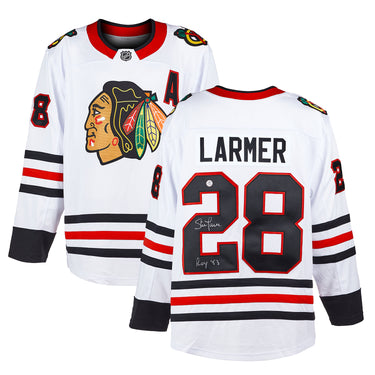 Steve Larmer Chicago Blackhawks Signed White Fanatics Jersey