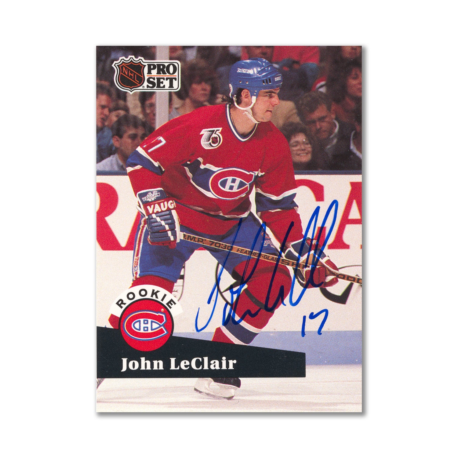Autographed 1991-92 Pro Set #545 John LeClair Rookie Card