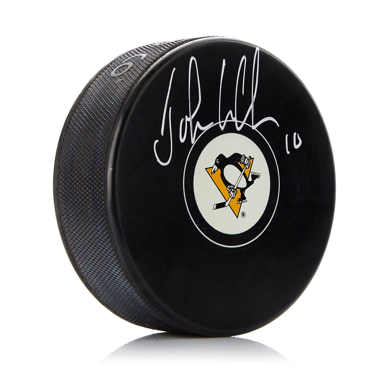 John LeClair Pittsburgh Penguins Autographed Hockey Puck