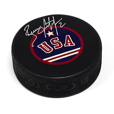 Brian Leetch Team USA Autographed Olympic Hockey Puck