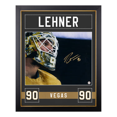 Robin Lehner Autographed Vegas Golden Knights Uniform Graphic 26x32 Frame