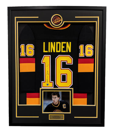 Trevor Linden Vancouver Canucks Signed 36x44 Jersey Frame