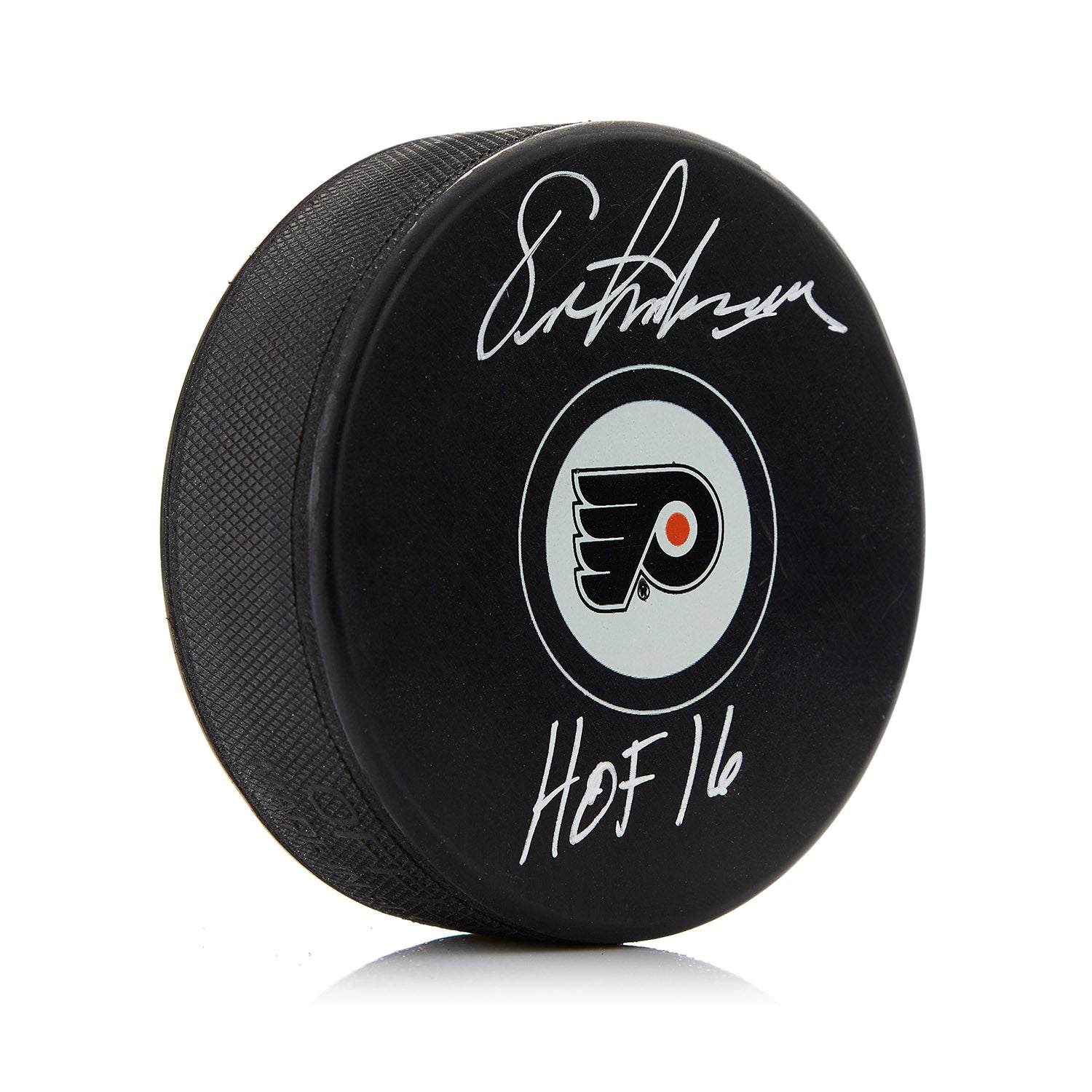 Eric Lindros Philadelphia Flyers Signed Puck with HOF Note
