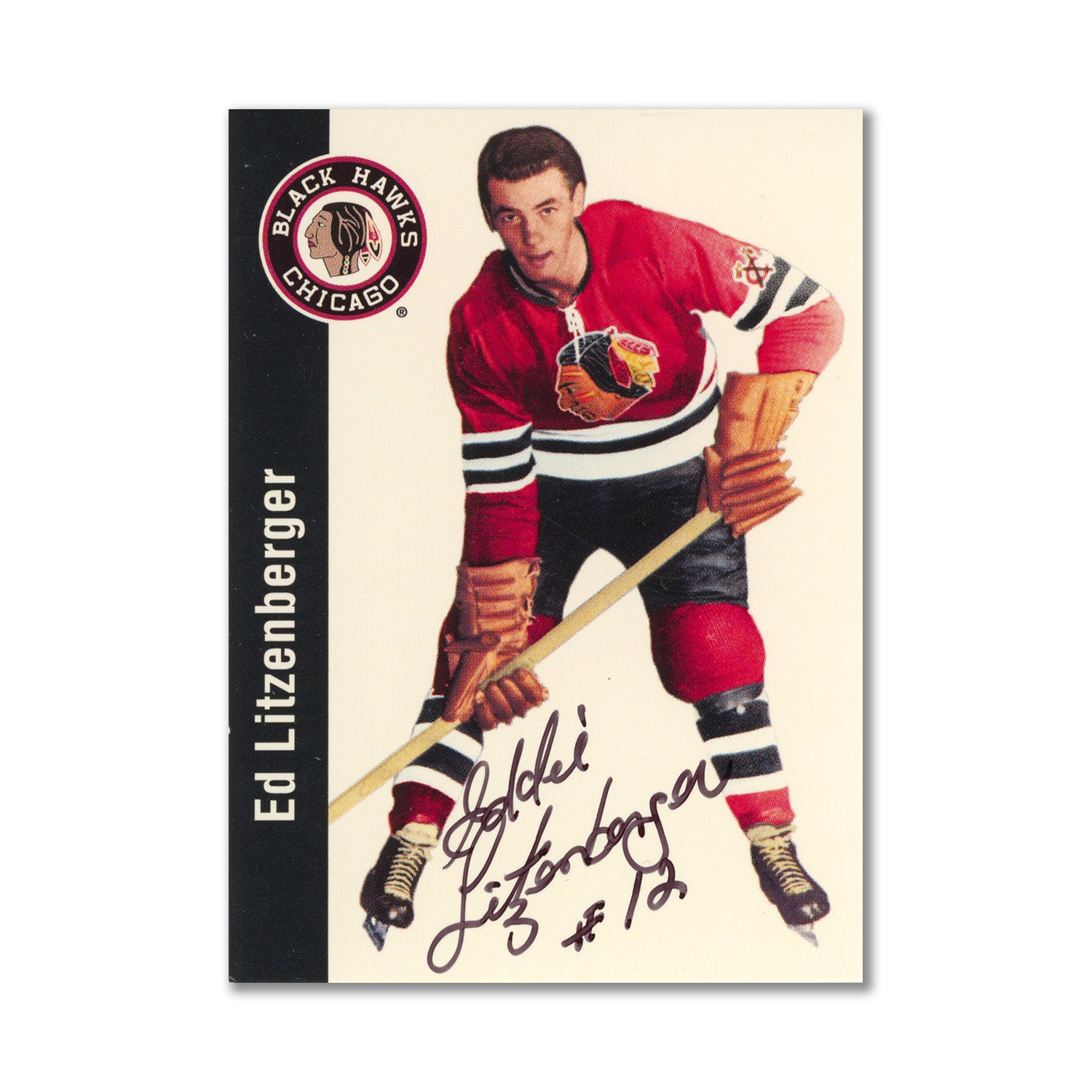 Autographed 1994 Parkhurst Missing Link #24 Ed Litzenberger Hockey Card