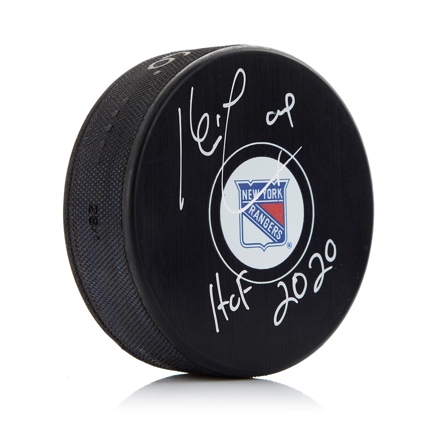 Kevin Lowe New York Rangers Signed Hockey Puck with HOF Note