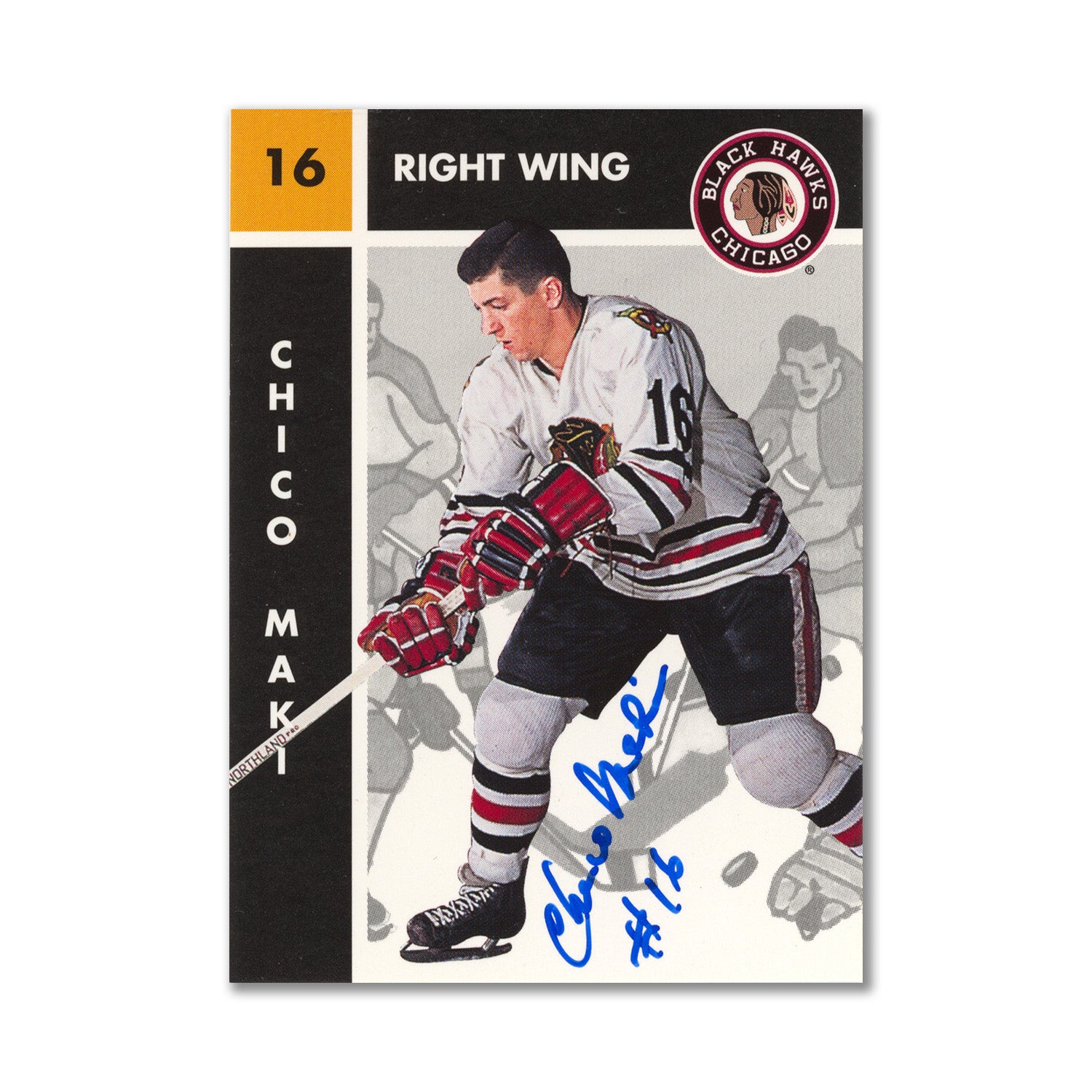 Autographed 1995 Parkhurst Missing Link #32 Chico Maki Hockey Card