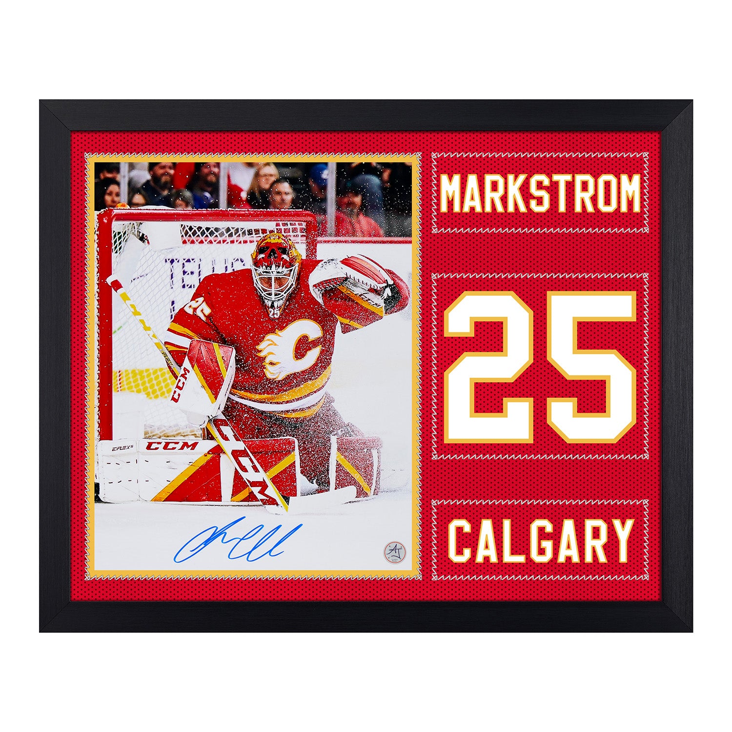 Jacob Markstrom Autographed Calgary Flames Uniform Graphic 19x23 Frame