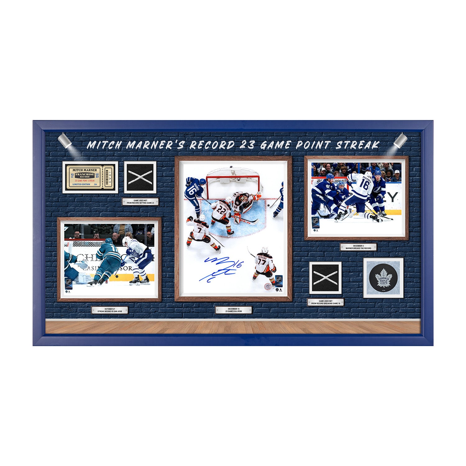 Mitch Marner Signed Maple Leafs Record Museum 23x42 Frame /23