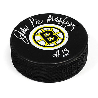 John Pie McKenzie Boston Bruins Autographed Hockey Puck