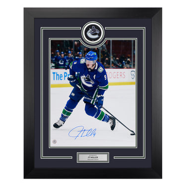 JT Miller Autographed Vancouver Canucks Rink Graphic 26x32 Frame