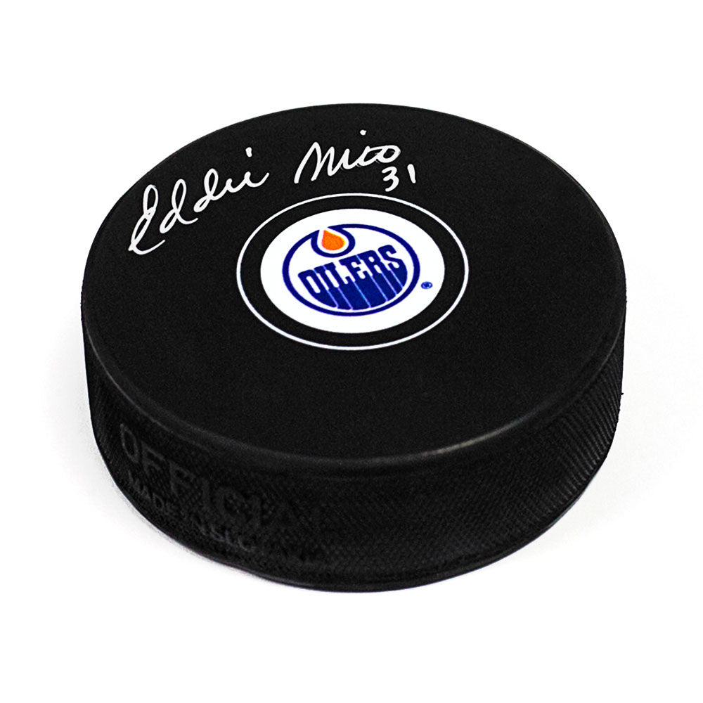 Eddie Mio Edmonton Oilers Autographed Hockey Puck
