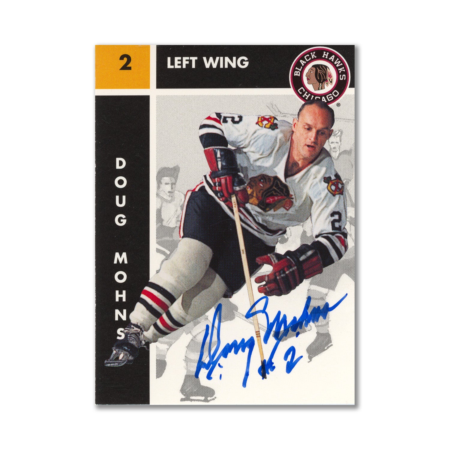 Autographed 1995 Parkhurst Missing Link #35 Doug Mohns Hockey Card