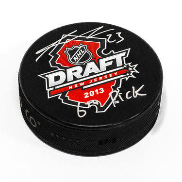 Sean Monahan Signed 2013 NHL Entry Draft Puck with 6th Pick Note