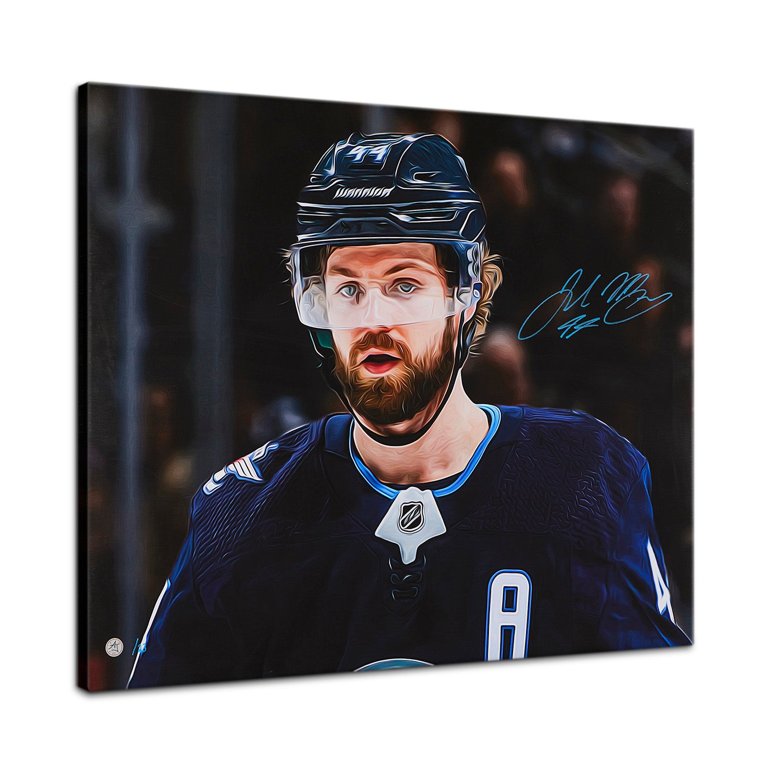 Josh Morrissey Signed Winnipeg Hockey Portrait 26x32 Art Canvas /23