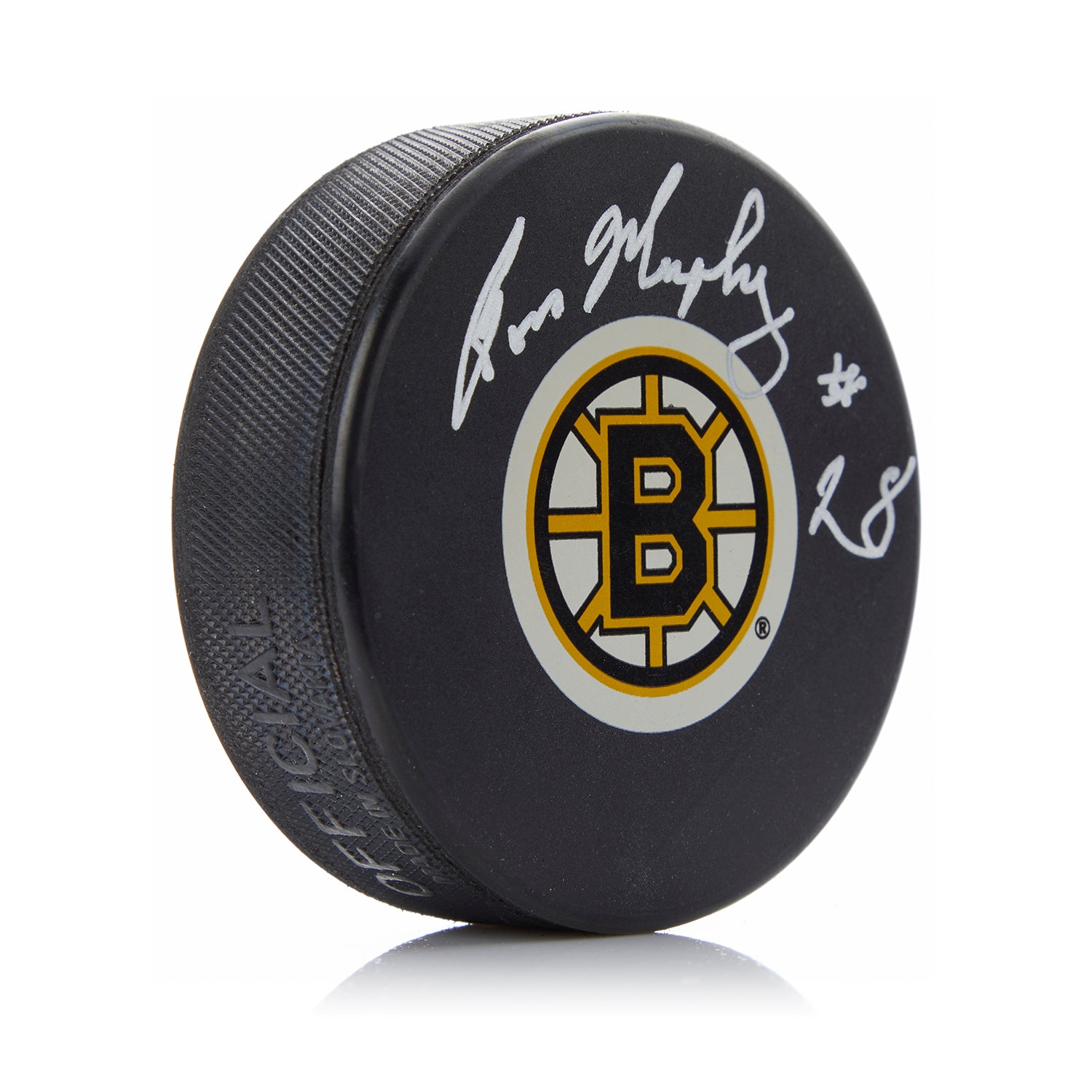 Ron Murphy Autographed Boston Bruins Hockey Puck