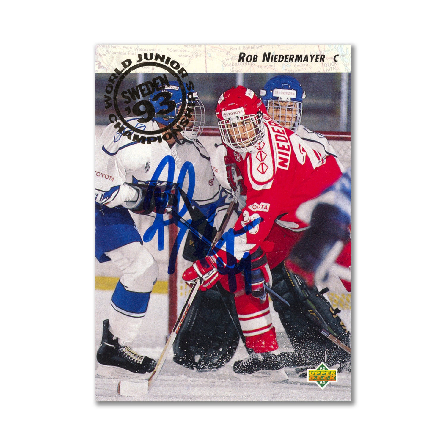 Autographed 1992-93 Upper Deck #593 Rob Niedermayer Rookie Card