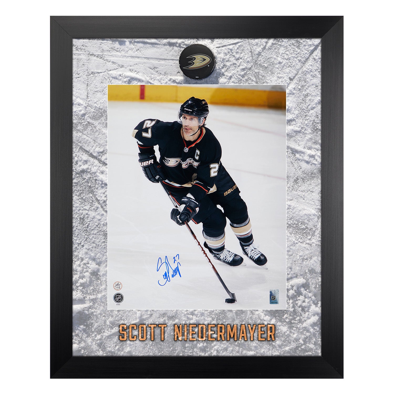 Scott Niedermayer Signed Anaheim Ducks Etched Ice 26x32 Frame