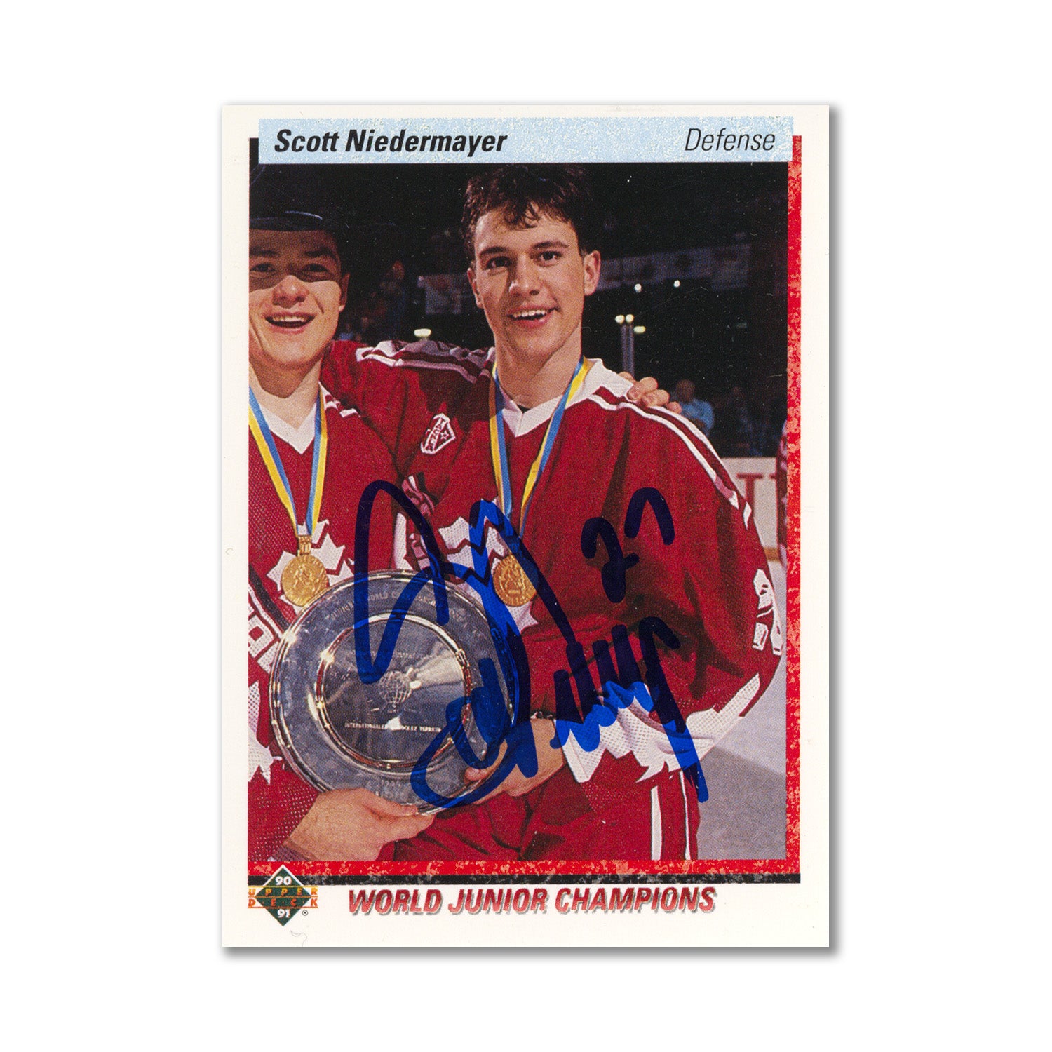 Autographed 1990-91 Upper Deck #461 Scott Niedermayer Rookie Card
