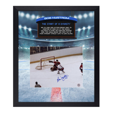 Bob Nystrom Signed New York Islanders Moment 19x23 Frame