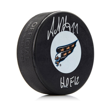 Adam Oates Signed Washington Capitals Hockey Puck with HOF Note