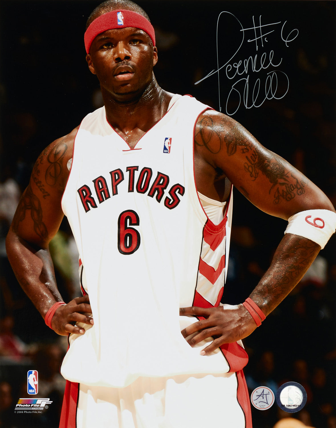 Jermaine O'Neal Signed Toronto Raptors Basketball 11x14 Photo