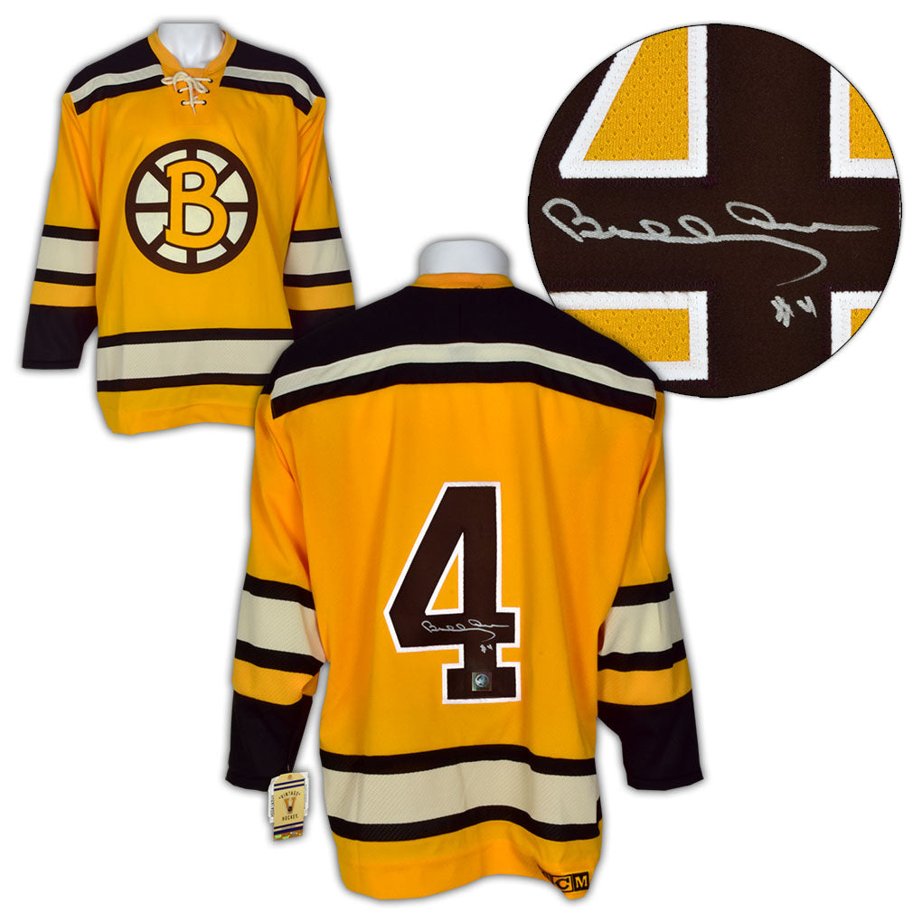 Bobby Orr Boston Bruins Signed Yellow Rookie Vintage CCM Jersey